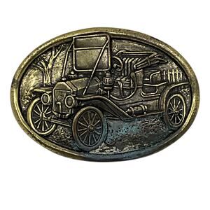 Antique Car Belt Buckle Avon Mens Vintage Collectible Automobile